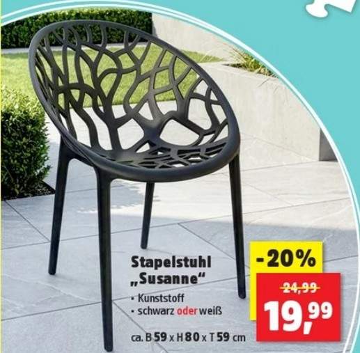 Stapelstuhl Susanne schwarz/wei  19,99 jetzt bei Thomas Philipps