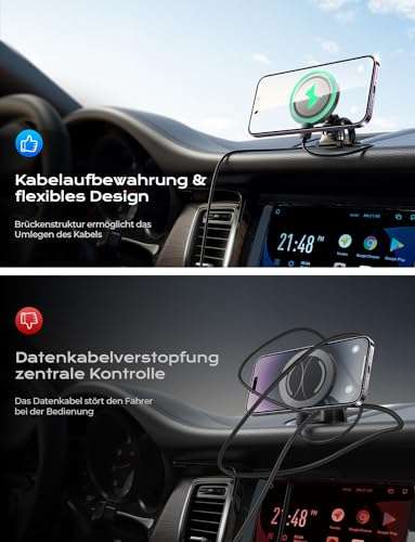 [Amazon Prime] LISEN für Magsafe 15W Kfz-Handyhalterung Auto mit Ladefunktion
