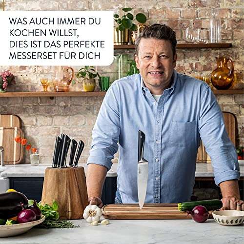 Jamie Oliver by Tefal K267S4 4-teiliges Messerset | Kochmesser | Santokumesser | Universalmesser | Schälmesser | unverwechselbares Design