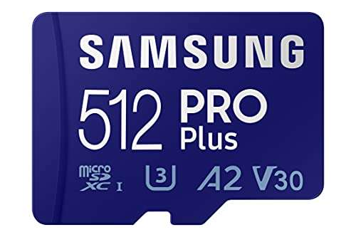 [Amazon/OTTO] Samsung PRO Plus microSD Speicherkarte, 512 GB, UHS-I U3, Full HD & 4K UHD, 160 MB/s Lesen, 120 MB/s Schreiben, mit SD-Adapter