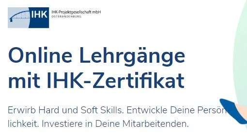 div. IHK Lehrgänge mit Zertifikat z.B Agiles Projektmanagement IHK für 733,85 und weitere Rabatte möglich