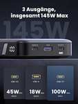 UGREEN 100W Power Bank 145W Max 25000mAh externer Akku mit 3 Anschlüsse USB C