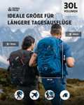 Terra Peak Rucksack 30L Flex mittelgroß mit Rückenbelüftung, Trinksystem & Regenschutzhülle - Wandern Trekking Daypack