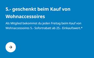 IKEA: Jeden Freitag 5 € Rabatt ab 25 € für Wohnaccessoires (bis 30.08.24)