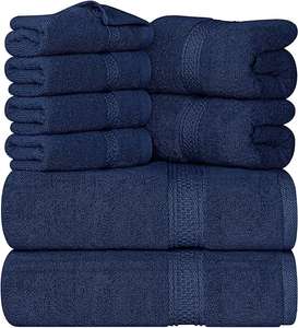 Utopia Towels - 8 teilig, Handtuch Set aus Baumwolle - 2x Badetuch, 2x Handtuch & 4 Waschlappen / Blau 21,20€ - 21,42€ (Prime)