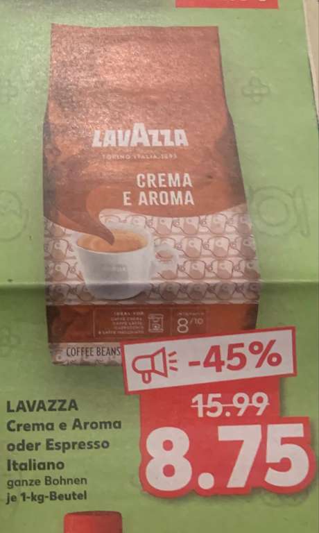 1Kg Lavazza Crema o. Espresso Kaufland