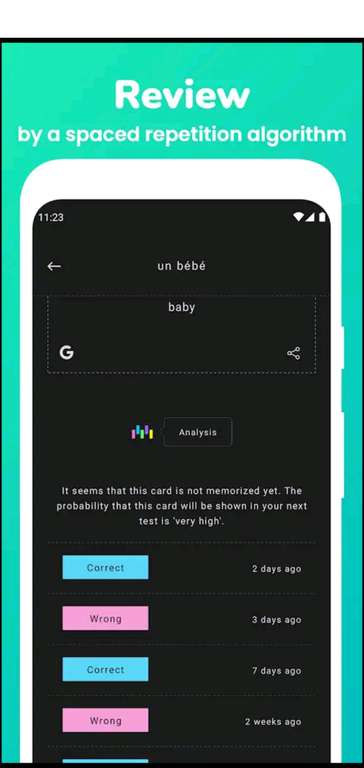 (Google Play Store) Memorize: Learn French Words