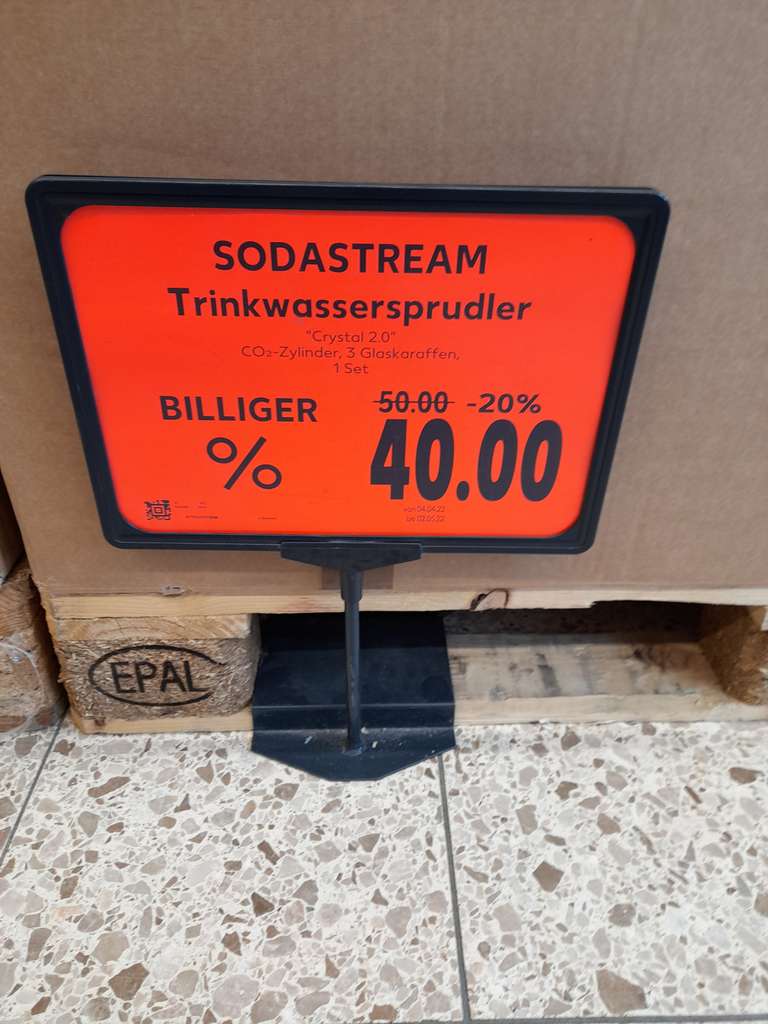 SodaStream Crystal 2.0 mit 3 Glaskaraffen und Zylinder für 40 Euro @Kaufland Neckarsulm