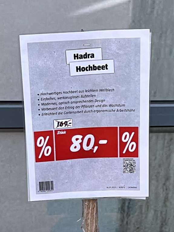 Hochbeet Hardra (LOKAL? Bauhaus Bonn/Beuel) stark reduziert.