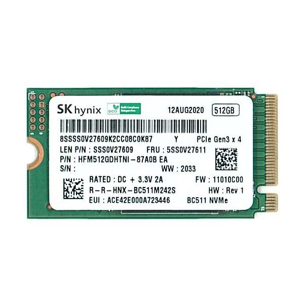 [campuspoint] 512GB SK Hynix BC511 M.2 NVMe SSD (PCIe 3.0 x4, 2242, R2300/W1000, Bulkware, 36 Monate Garantie) [3 Stück für 51 €]