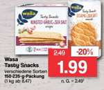 [COMBI + Famila Nordwest] Wasa Tasty Snacks verschiedene Sorten 150-235g für 1,29€ (Angebot + Coupon)