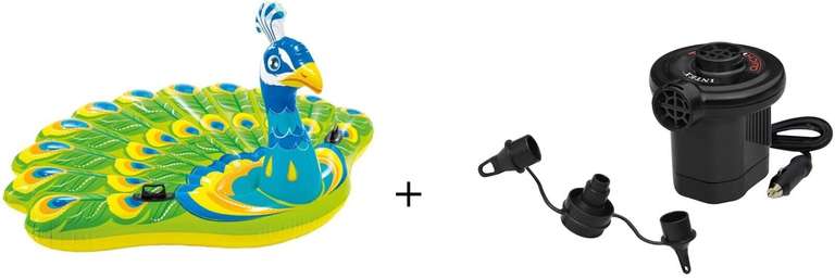 INTEX XXL Luftmatratzen/Badeinseln + elektrischer Luftpumpe | Ananas-Design für 18,89€ oder Pfau-Design für 25,99€