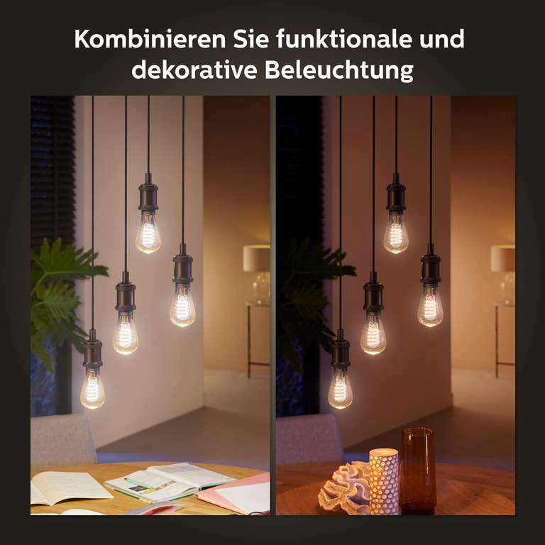 [PRIME] Philips Hue White Ambiance E27 Einzelpack Edison ST64 Filament 550lm