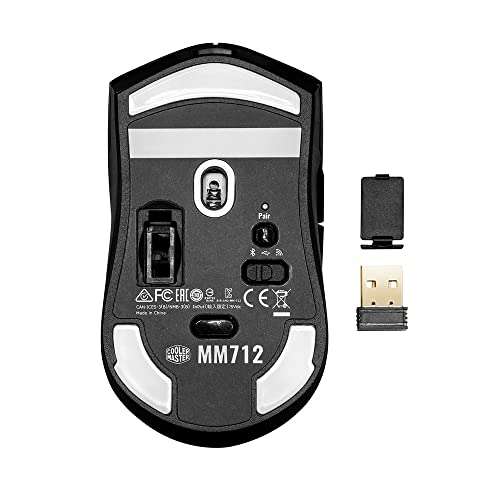 [Amazon Prime] Cooler Master MasterMouse MM712 Gaming Maus schwarz, USB/Bluetooth/2.4 GHz