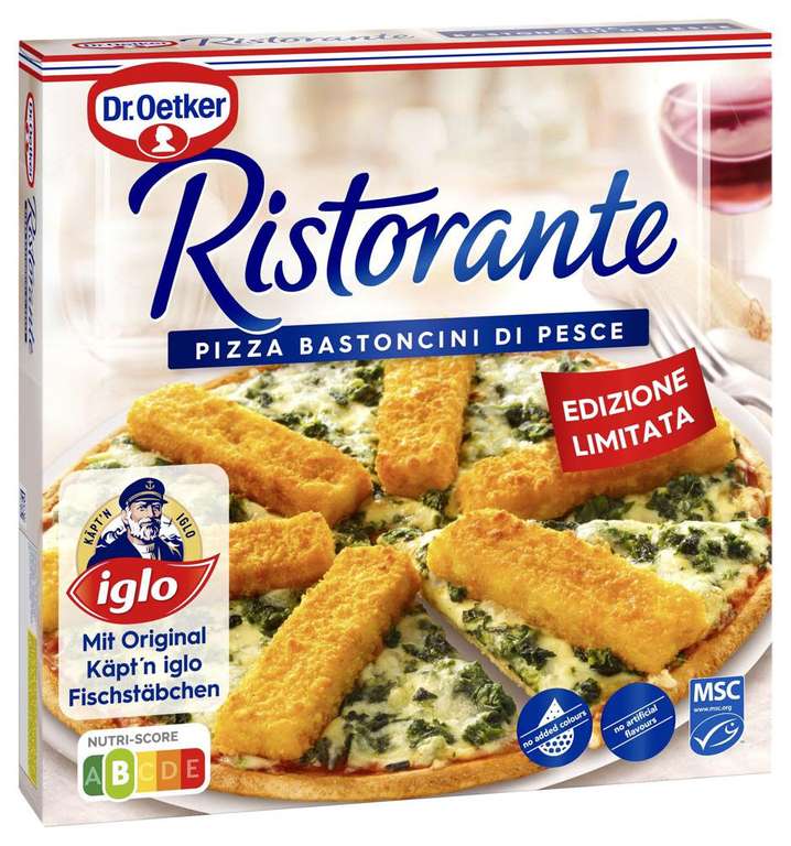 Dr. Oetker Ristorante Fischstäbchen Pizza - limitierte Edition für 2,22€-2,79€ (ab 28.03. bei Rewe, Penny, beide Netto's, Combi/famila)