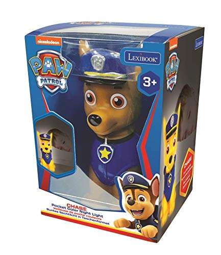 Lexibook PAW Patrol Helfer auf vier Pfoten Chase LED-Nachtlicht für Kinder, Farbwechsel, Weiches Licht, Batterien, Blau/Beige,