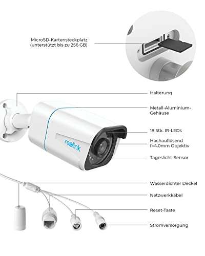 Reolink 4K Smarte PoE Überwachungskamera Aussen RLC-810A