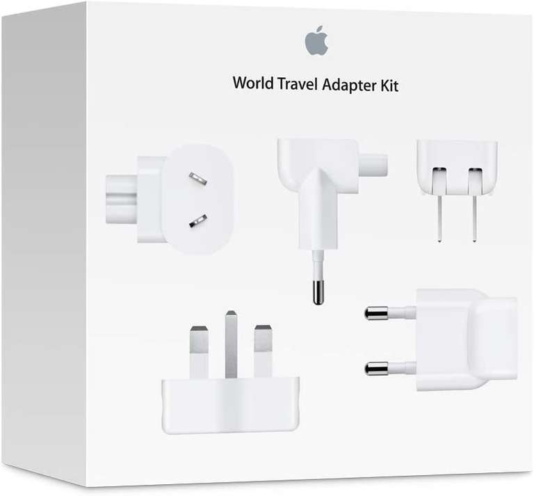 Apple World Travel Reise Adapter Kit | kompatibel zu vielen verschiedenen Apple Ladegeräten | sieben Adapterstecker für diverse Regionen