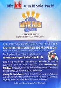Movie Park für 29€ pro Person