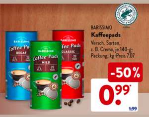 (ALDI Süd) Barissimo Kaffeepads, 140 g Packung verschiedene Sorten