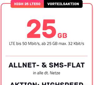 HIGH Mobile 25GB LTE50 D1-Netz