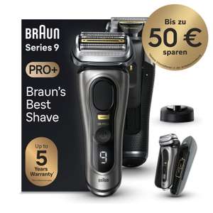 Braun Series 9 Pro+ 9525s Wet&Dry Akku-Rasierer inkl. mobilem Ladeetui | 50€ Cashback möglich | wasserdicht | Trimmer | Schnellladen