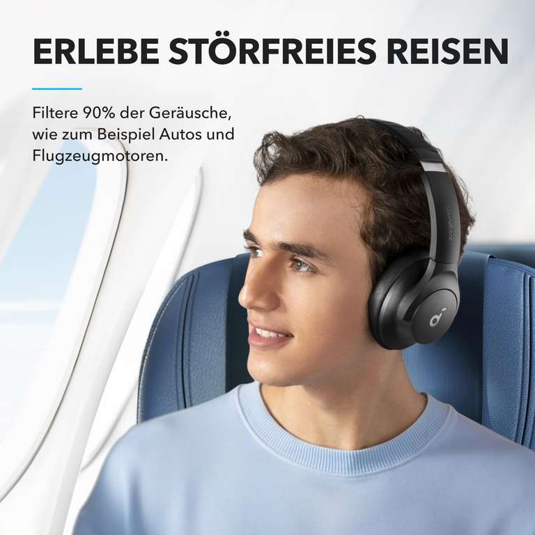 soundcore by Anker Q20i kabelloser Bluetooth Over-Ear-Kopfhörer mit ANC [Amazon.de]