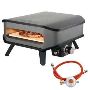COZZE 13" Pizza-Gas-Ofen Profi bis 400 Grad ,inkl. Gasschlauch & Druckminderer, mit 34x34 cm Pizzastein, tragbarer Pizzaofen