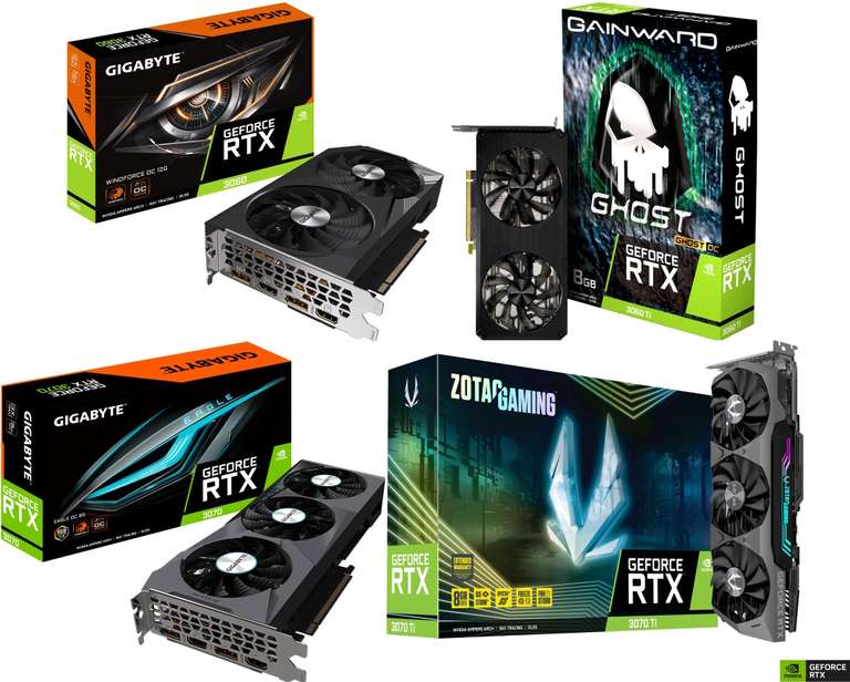 Alternate GeForce Sales Week - 4 Grafikkarten: RTX 3060 12GB - 325,99€ | 3060 Ti 8GB - 425,99€ | 3070 8GB - 495,99€ | 3070 Ti 8GB - 575,99€