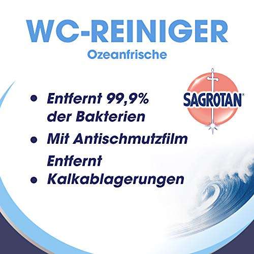 4er Pack Sagrotan WC-Reiniger Ozeanfrische (je 750ml) ab 9,56€ (statt 13€) – Prime Sparabo