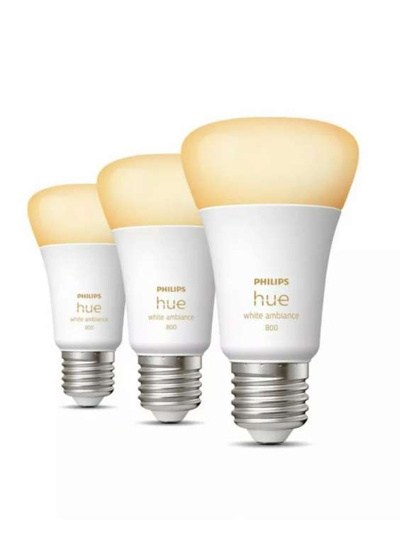 Philips Hue LED Leuchtmittel 3er-Set White Ambiance dimmbar warmweiß-kaltweiß 6W E27