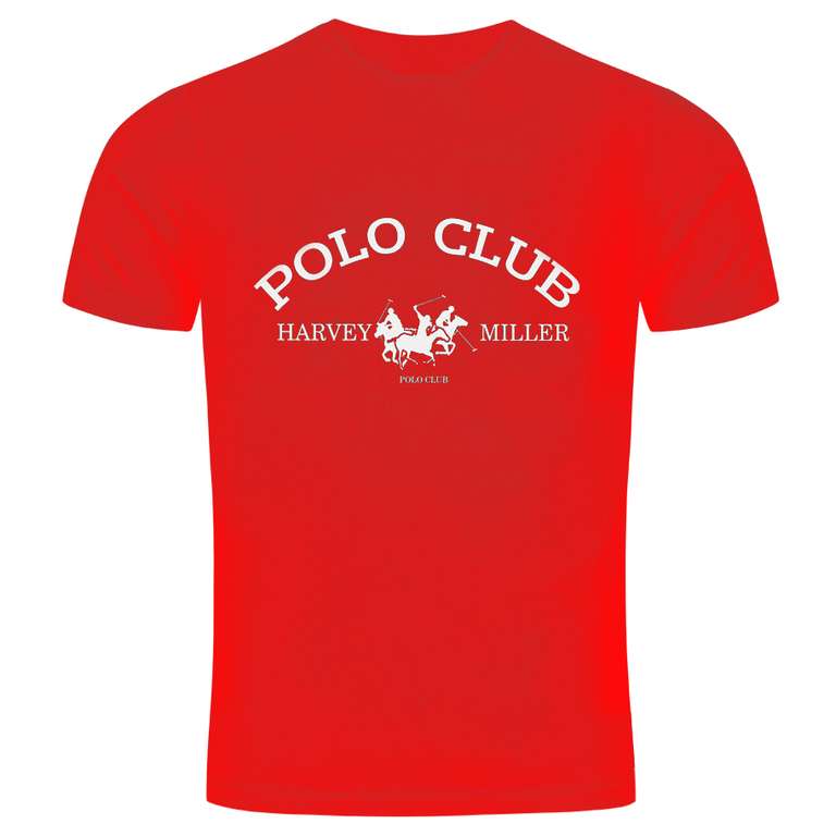 Harvey Miller Herren T-Shirt Polo Club für 4,99€ + 3,95€ VSK (100% Baumwolle, In weiß und rot verfügbar, Größen M bis XXL)