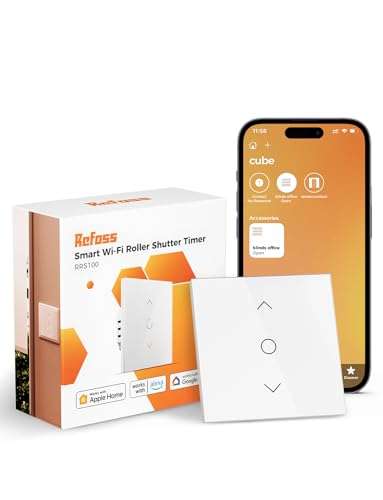 (Prime)-Refoss WLAN Rollladenschalter mit Zeit Schaltuhr, Smart Home Rollladen Steuerung, Kompatibel mit Alexa, Siri, Google