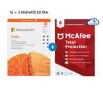 Microsoft 365 Single 12+3 Monate Abonnement + wahlweise McAfee oder Norton Virenschutz