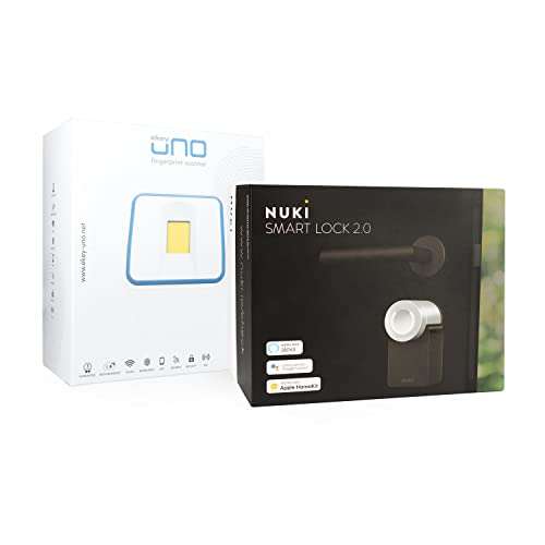 ekey uno Fingerprint mit Akku und Funk inkl. Nuki Smart Lock 2.0 - Akkubetriebenes Nachrüst-Set für alle gängigen Türen