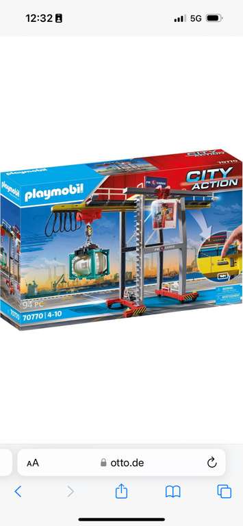 Playmobil Konstruktions-Spielset »Portalkran mit Containern City Action« (Otto UP)