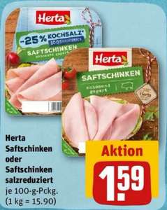 [Rewe] Herta Saftschinken oder Saftschinken salzreduziert 100g für 1,09€ mit Coupon