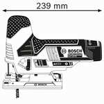 Bosch Professional 12V System Akku Stichsäge GST 12V-70 (2x Sägebl., Gleitschuh, Spanreißschutz, Schnitttiefe Holz: 70 mm, solo, in L-BOXX)