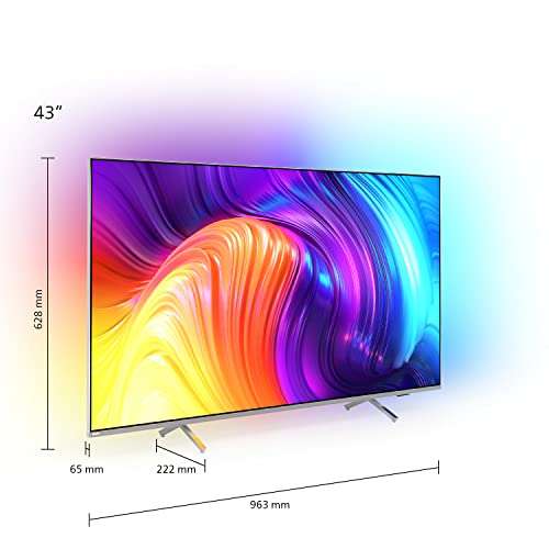 Philips 43PUS8507/12 108 cm (43 Zoll) Fernseher (4K UHD, HDR10+, 60 Hz, Dolby Vision & Atmos, 3-seitiges Ambilight, Smart TV)