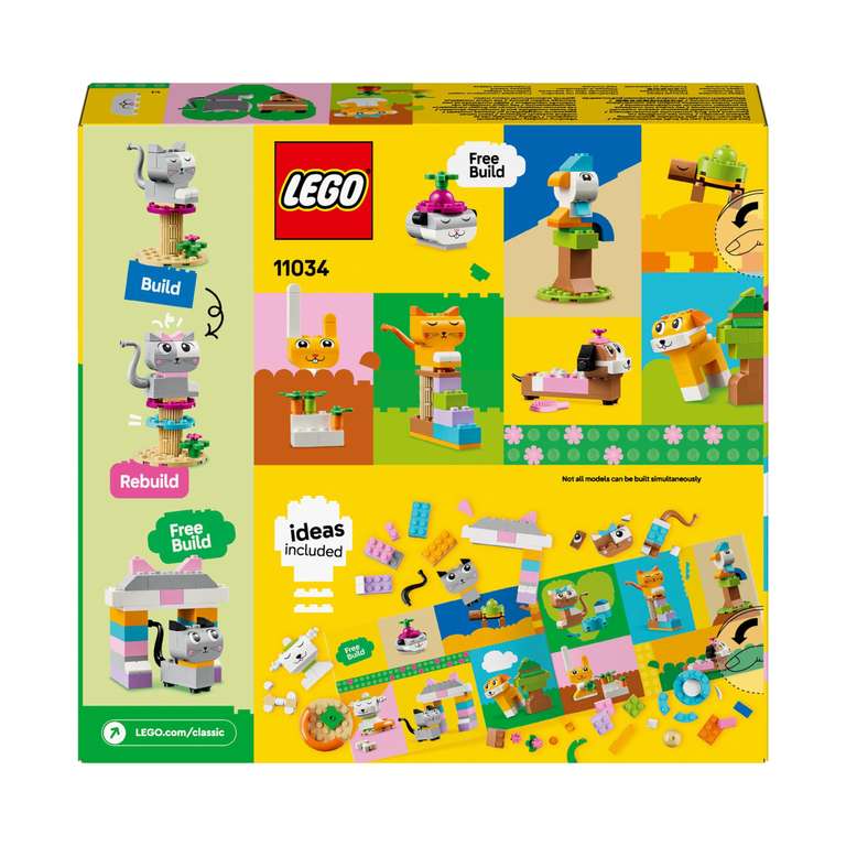 LEGO Classic Kreative Tiere, Box mit bunten Steinen, 11034 (Prime/Otto up+)