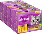 Whiskas 1+ Katzenfutter Geflügel Auswahl in Sauce, 48x85g mit 20% Coupon und Spar-Abo für 12,07 Euro