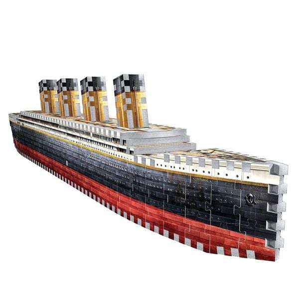 [puzzle.de] Wrebbit 3D Puzzle - Titanic (440 Teile, 77 cm x 7,5 cm x 14 cm, Alter: 14+)