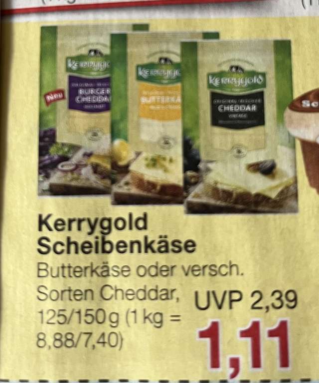 [Jawoll] Kerrygold Scheibenkäse Vers. Sorten nur 1,11 € ab Montag 27.02.23
