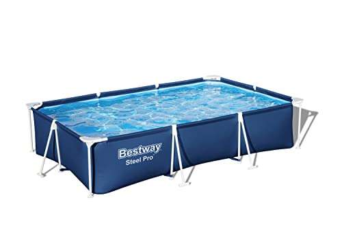 Bestway Steel Pro Frame Pool ohne Pumpe 300 x 201 x 66 cm, dunkelblau, eckig