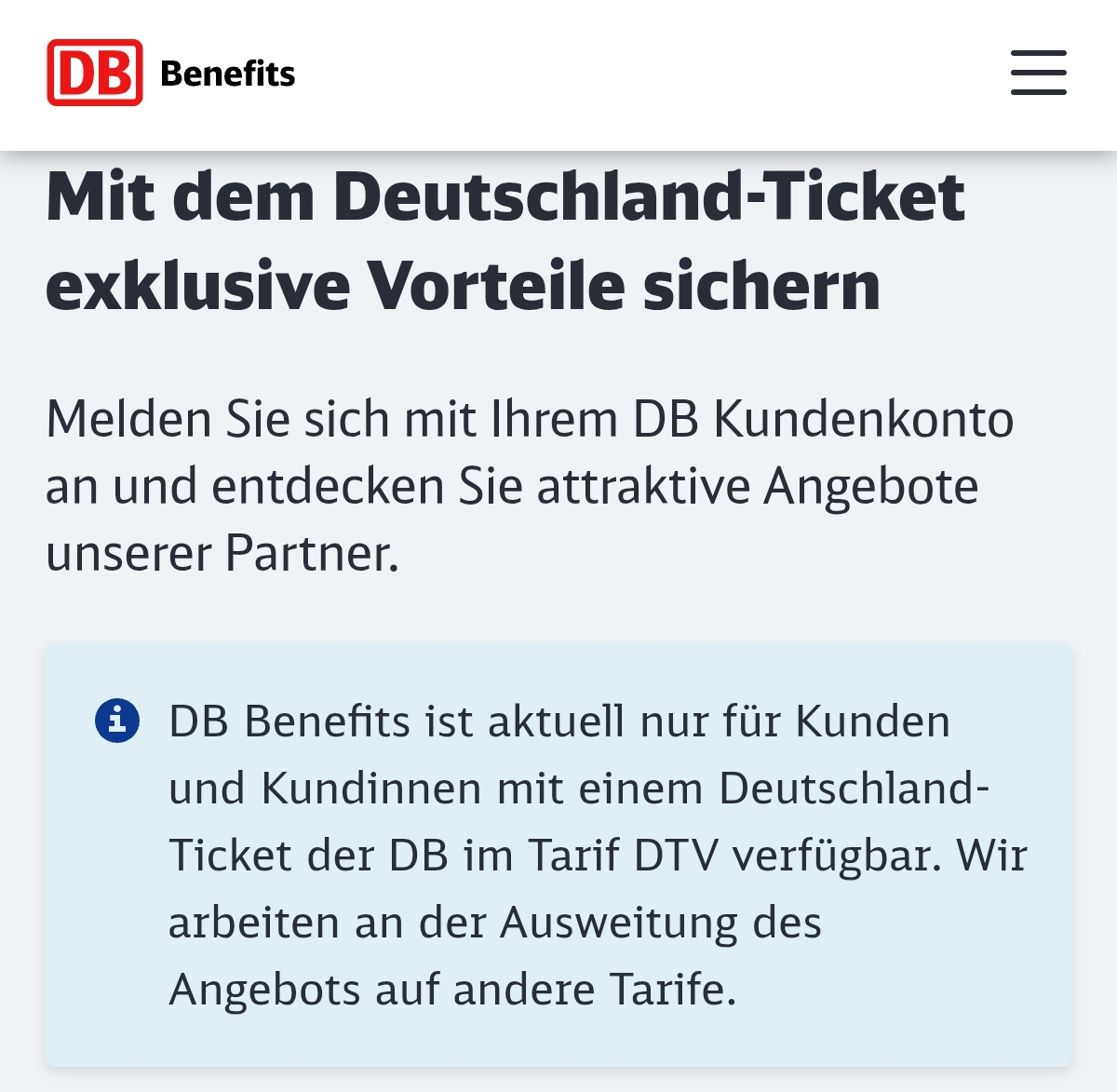 DB Benefits Gutscheinportal (D-Ticket über DB erforderlich)