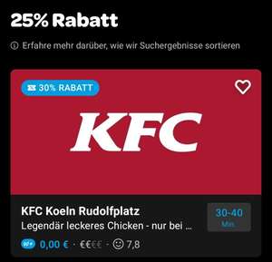 [Wolt] KFC Köln Rudolfplatz 47,5% Rabatt z.B. Burgers & Bites Bundle für 11,98 anstatt 25,99