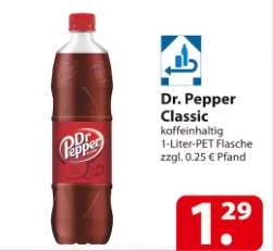 [Famila Nordost] Dr Pepper 1l Flasche 1,29€ (Preis ohne Pfand)