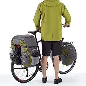 Vaude Karakorum Pro, Fahrrad Dreifach-Hinterradtasche mit 65 L, inkl. Regenhülle, Farbe Schwarz [Amazon]