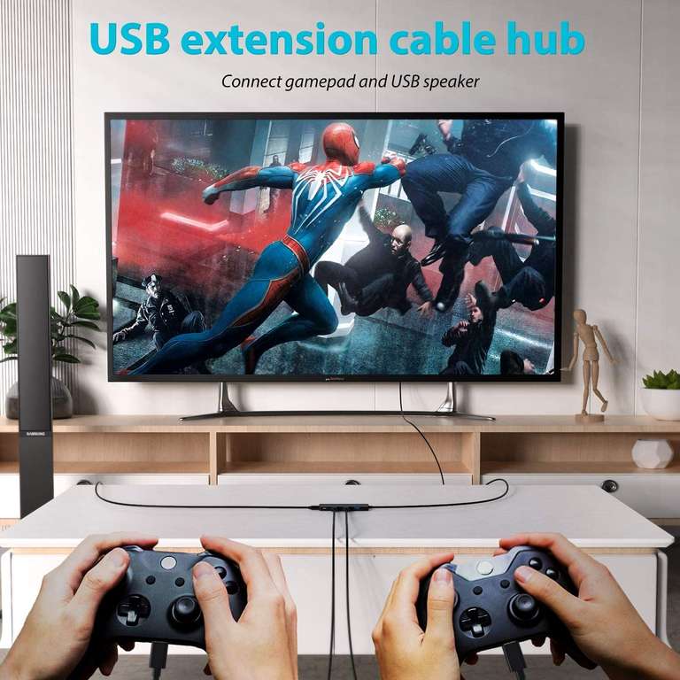 Aceele USB Hub 3.0 mit verlängertem 120cm Kabel