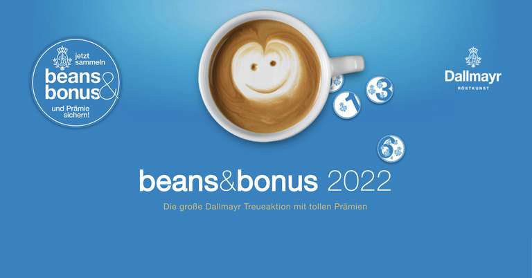 Dallmayr beans & bonus Prämien-Aktion 2022 [alle Prämien ohne Zuzahlung] + 3,20€ Porto [WMF Kult Pro Mixer/Lono Kontaktgrill usw.]